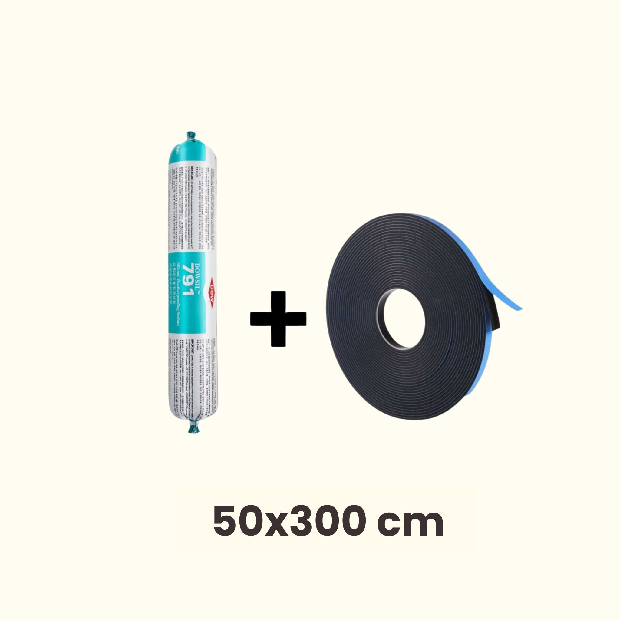Installatie-pakket voor 1 x dakraam 50x300cm voor plat dak