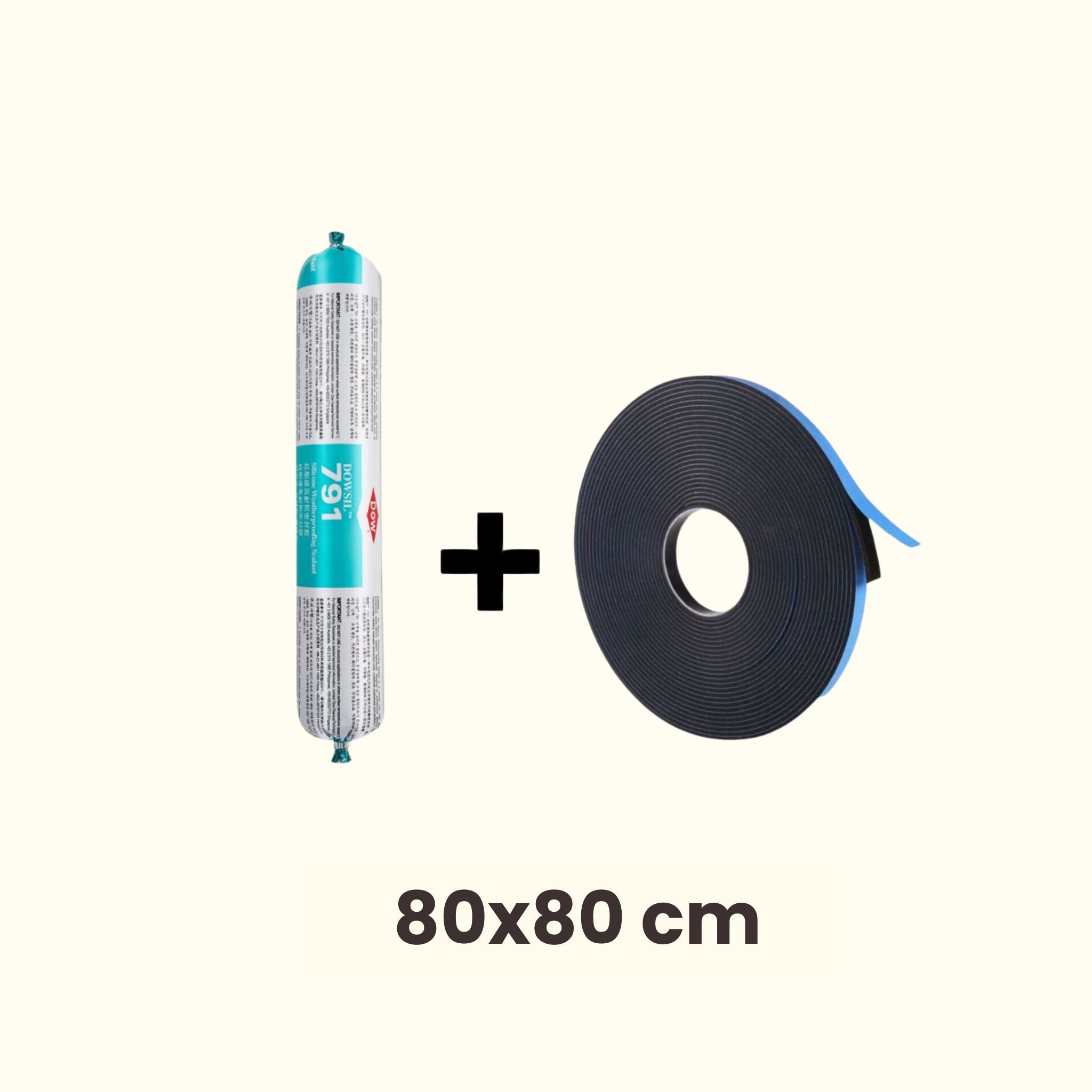Installatie-pakket voor 1 x dakraam 80x80cm voor plat dak