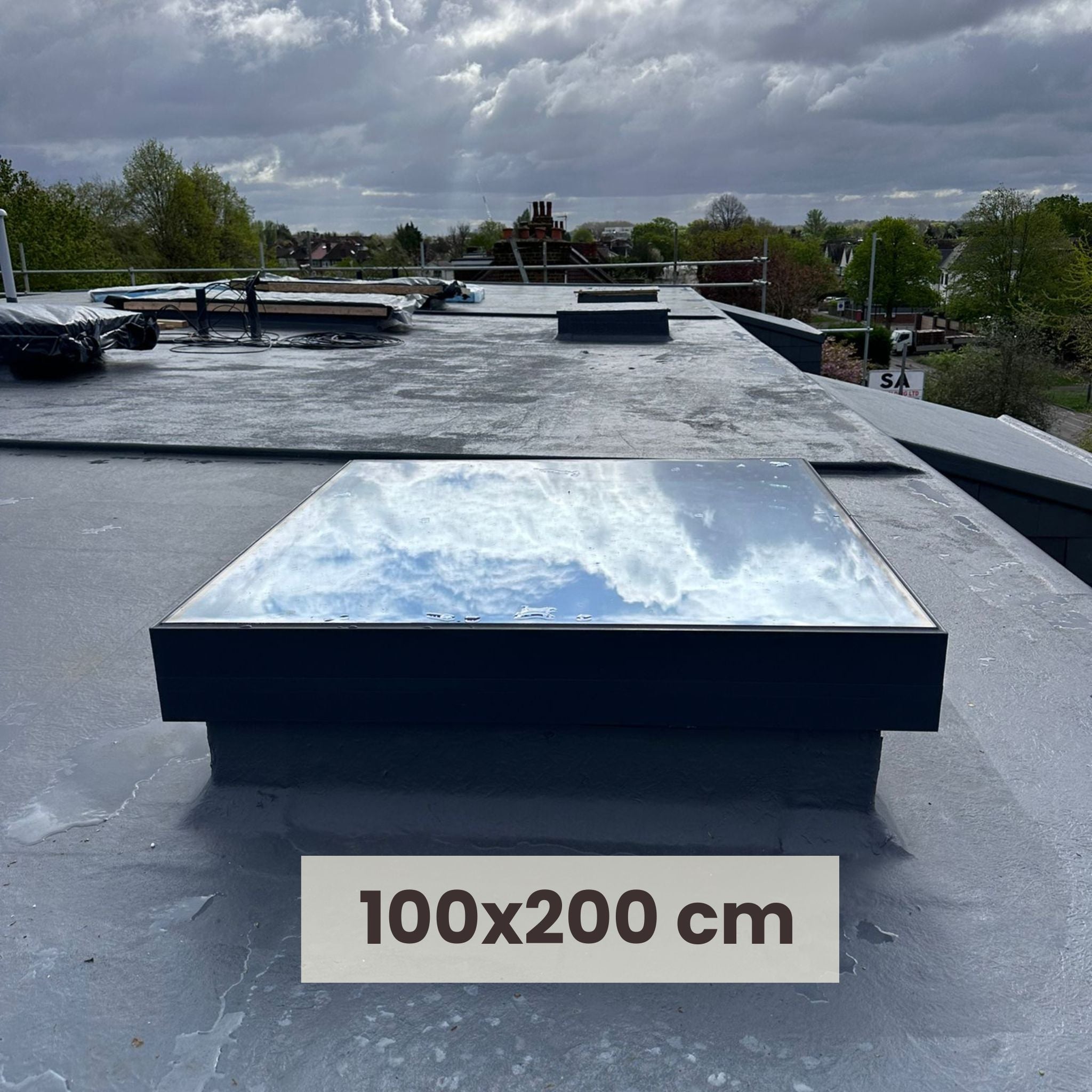 100 x 200 cm Aluminium dakraam – Dubbel glas