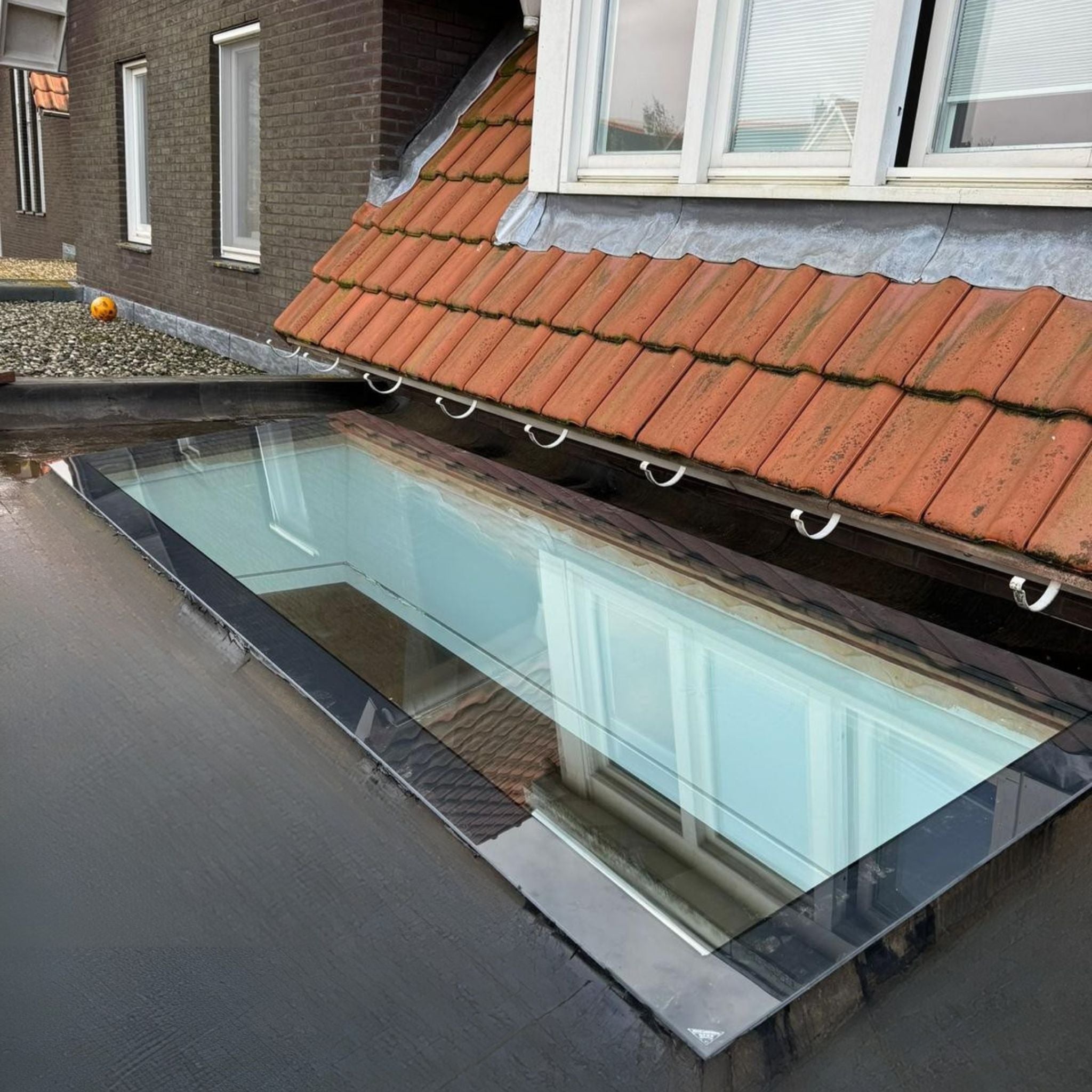 100 x 200 cm Dakraam plat dak, Driedubbel glas, U-waarde: 0,9 W/m²K