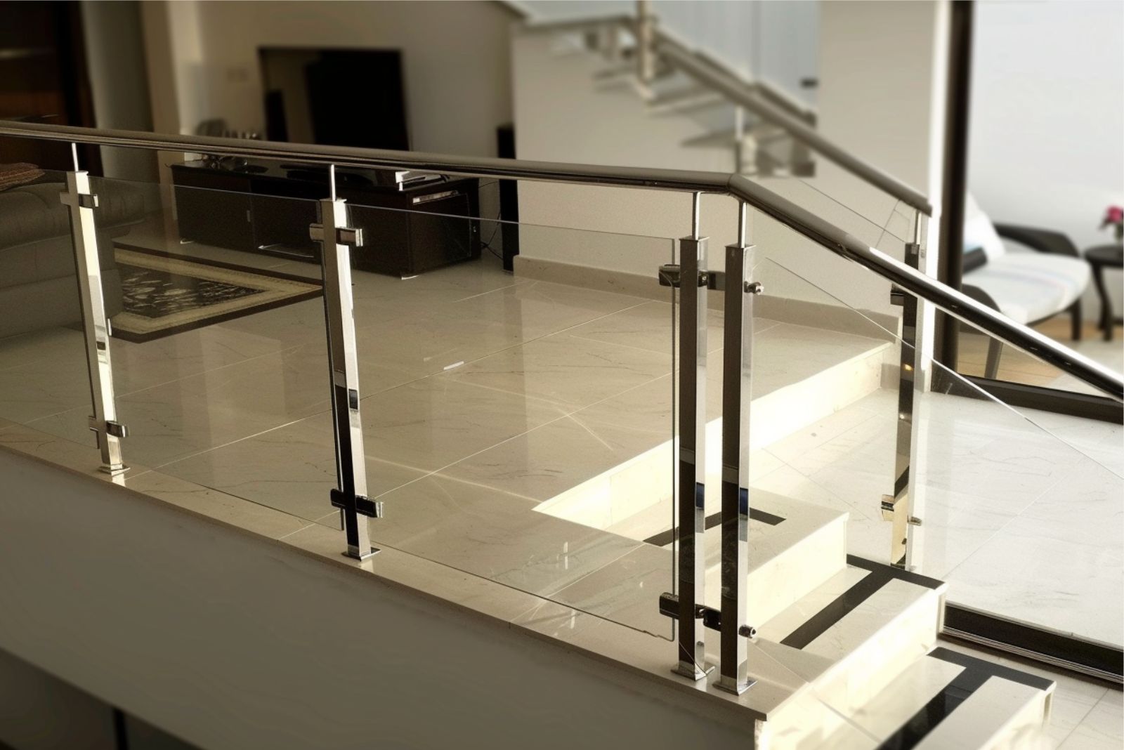 Roestvrijstalen Balustrade Eindpaal - Links