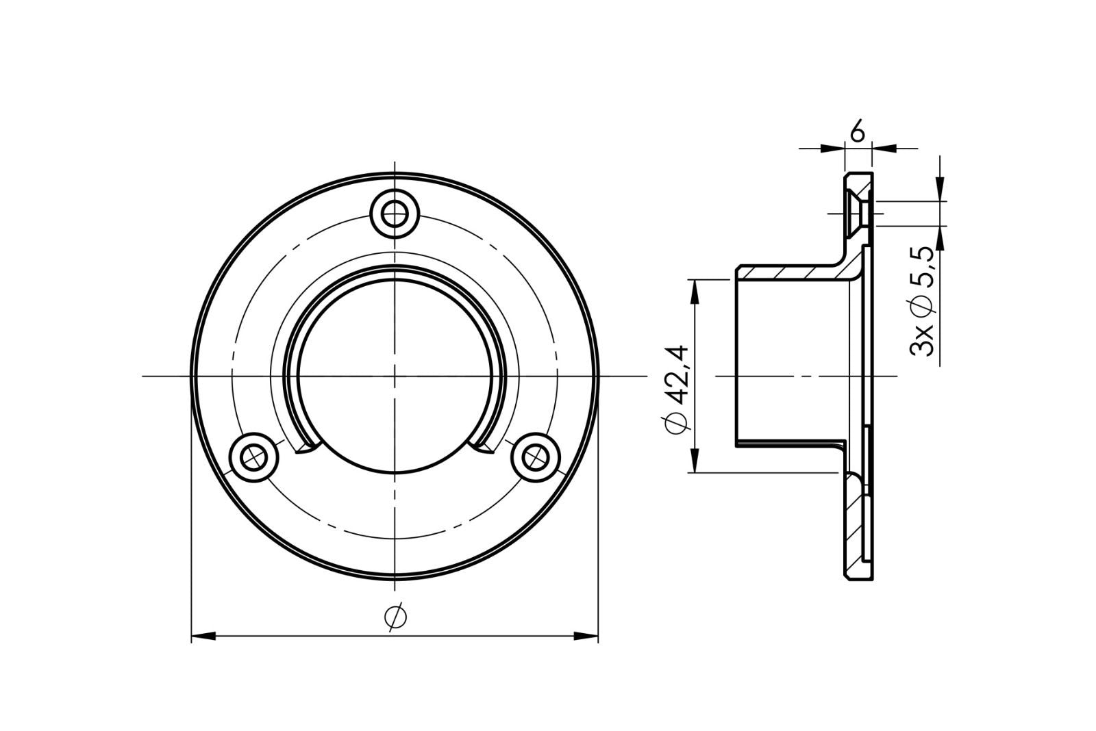 Juliet balkonsysteem met ronde handrail