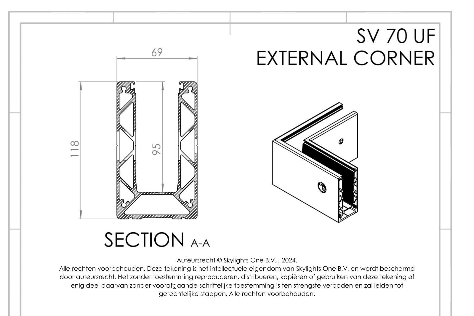 HOEK voor sv 70 uf Profiel