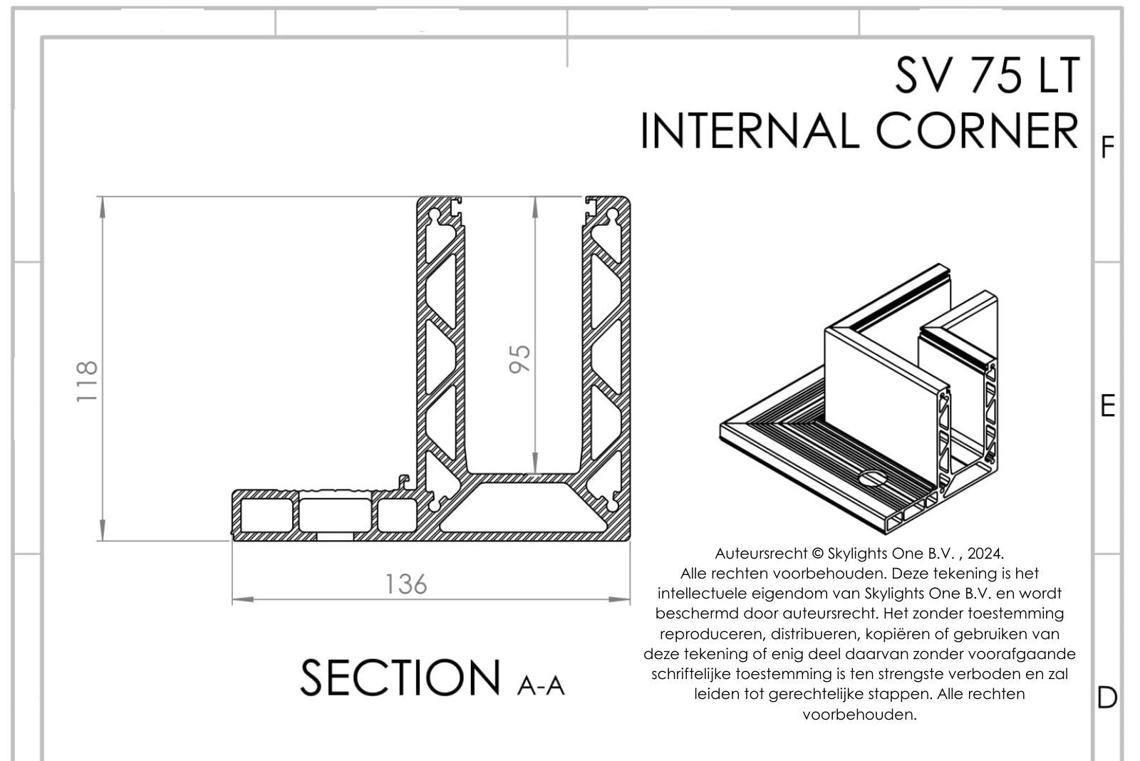 HOEK voor sv 75 lt Profiel