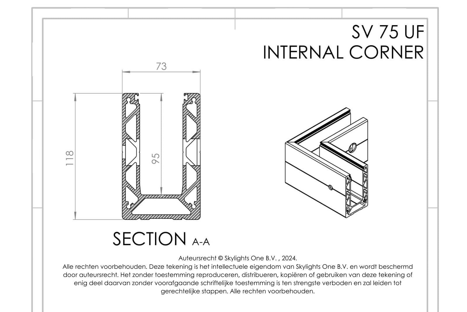 HOEK voor sv 75 uf Profiel