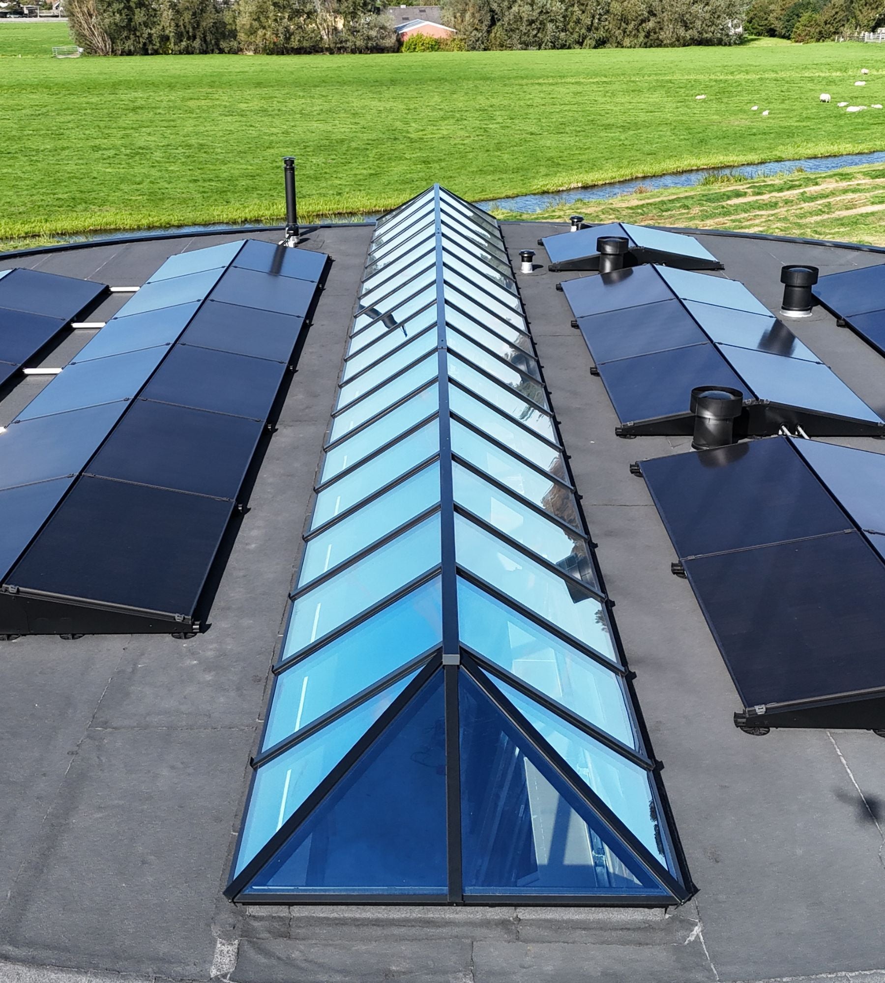 Lichtstraten plat dak