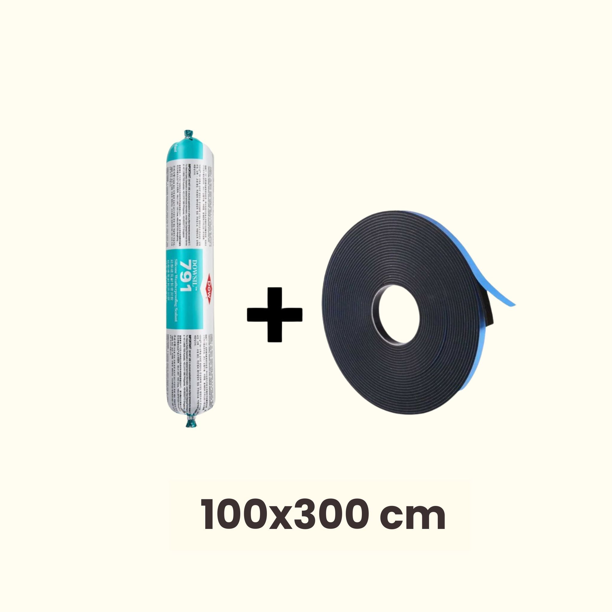 Installatie-pakket voor 1 x dakraam 100x300cm voor plat dak