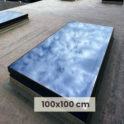 100 x 100 cm Aluminium dakraam – Dubbel glas
