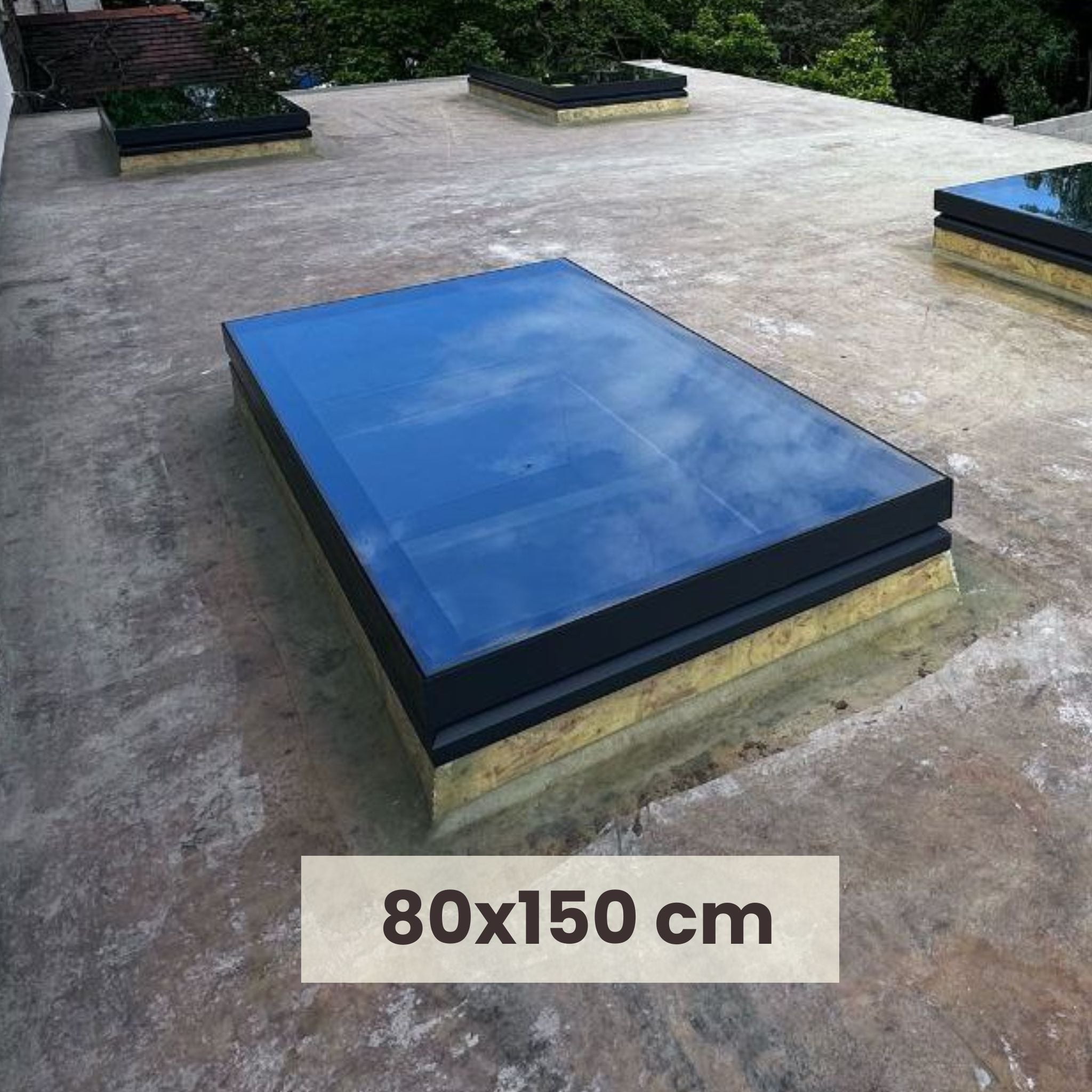 80 x 150 cm Aluminium dakraam – Driedubbel glas