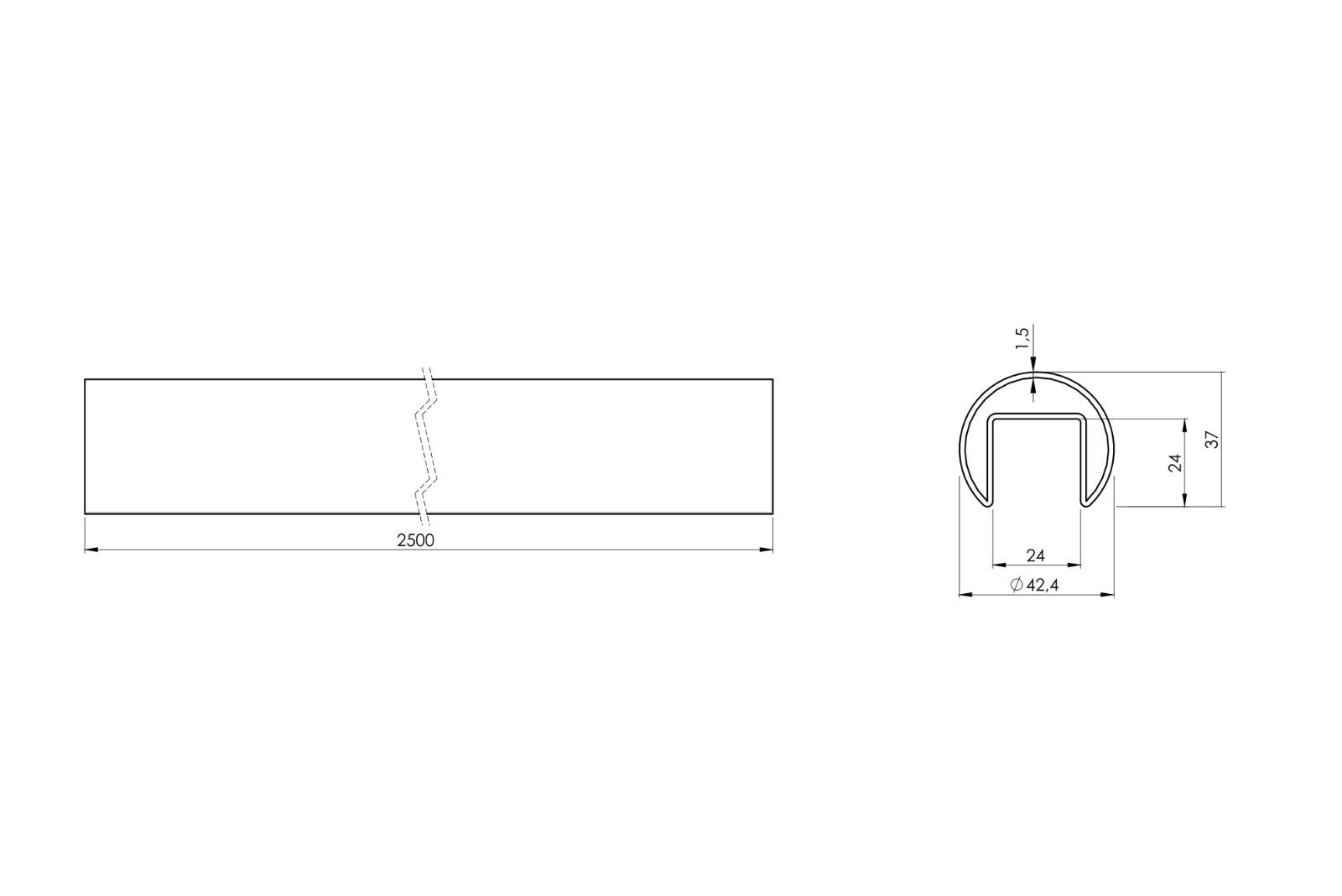 Juliet balkonsysteem met ronde handrail