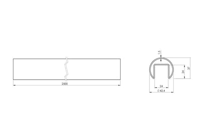 Juliet balkonsysteem met ronde handrail