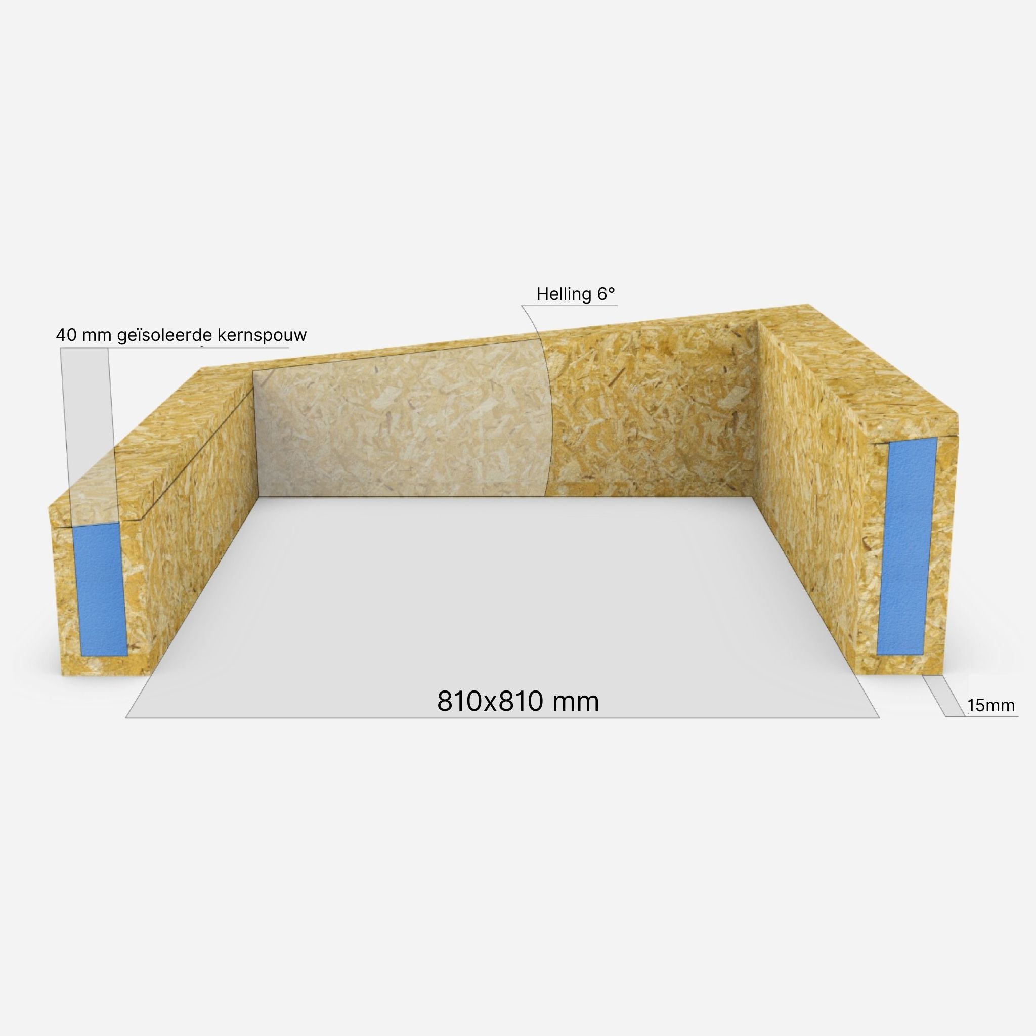Dakopstand plat dak voor Dakraam 80 x 80 cm