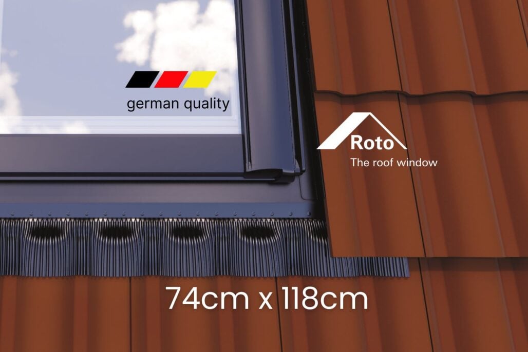 EDH gootstuk voor ROTO zadeldakraam 74 x 118 cm