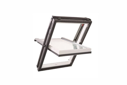 Roto Schuin dakvenster midden draaiend 114 x 118 cm Wit gelakt hout