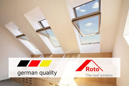 Roto Schuin dakvenster midden draaiend 74 x 98 cm Wit gelakt hout