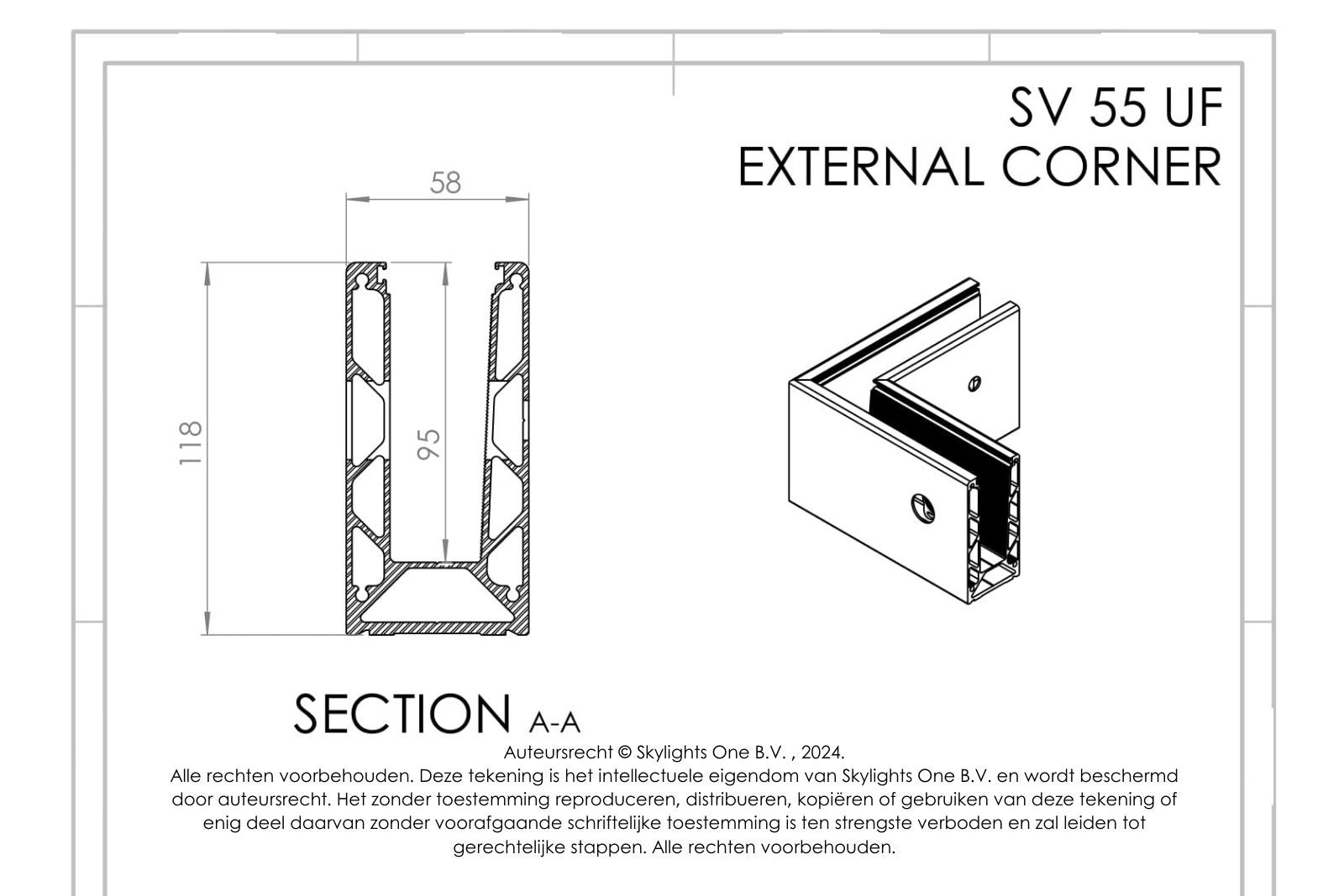 HOEK voor sv 55 uf Profiel