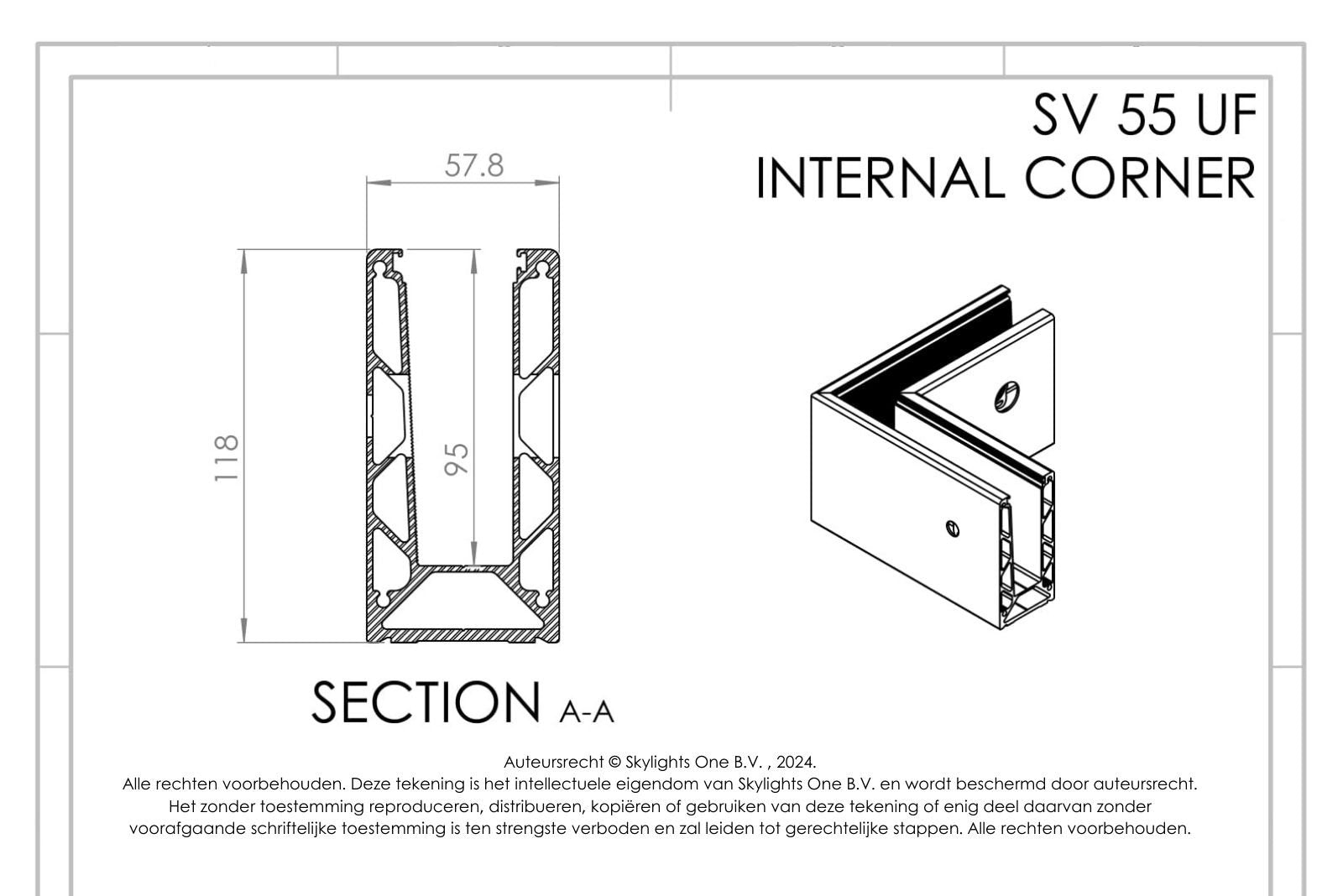 HOEK voor sv 55 uf Profiel