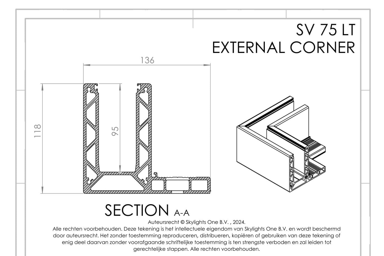 HOEK voor sv 75 lt Profiel