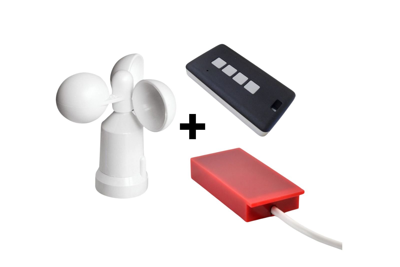 Afstandsbediening, wind- en regensensor voor elektrisch te openen daklicht